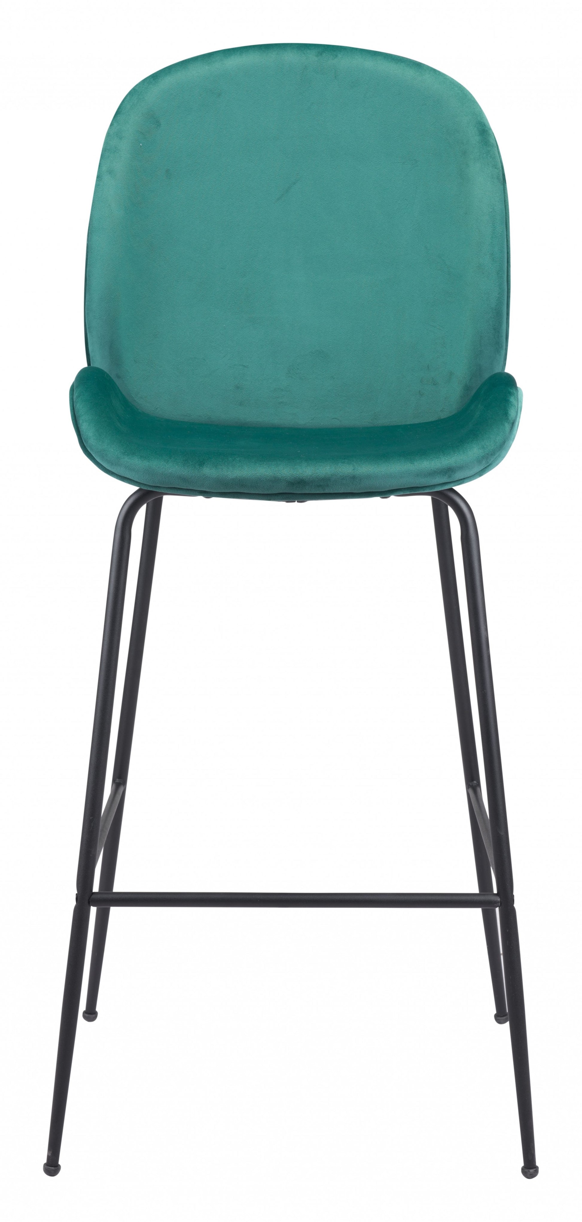 47" Green And Black Steel Low Back Bar Height Chair With Footrest By Homeroots | Bar Stools | Modishstore - 3