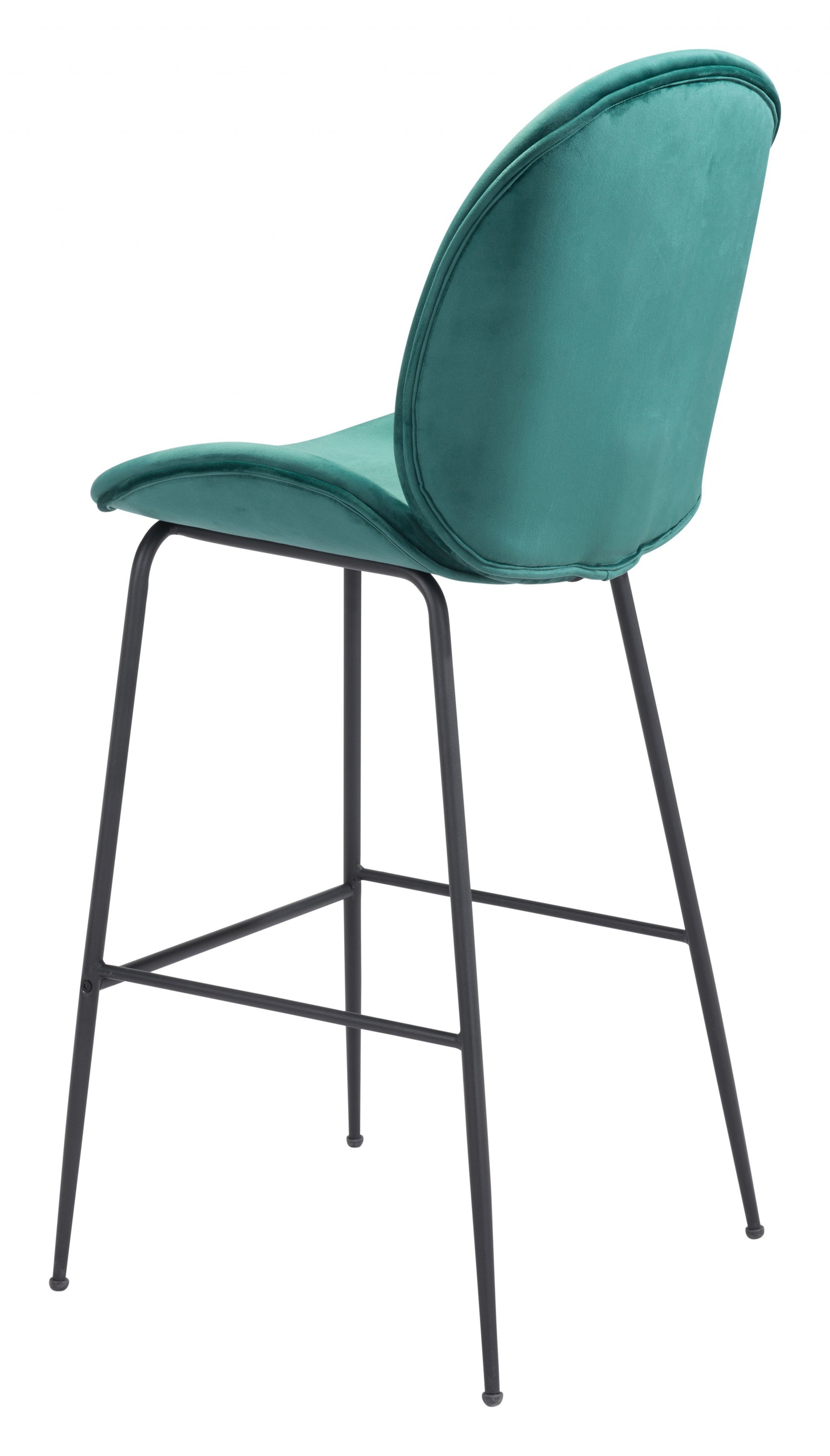 47" Green And Black Steel Low Back Bar Height Chair With Footrest By Homeroots | Bar Stools | Modishstore - 5