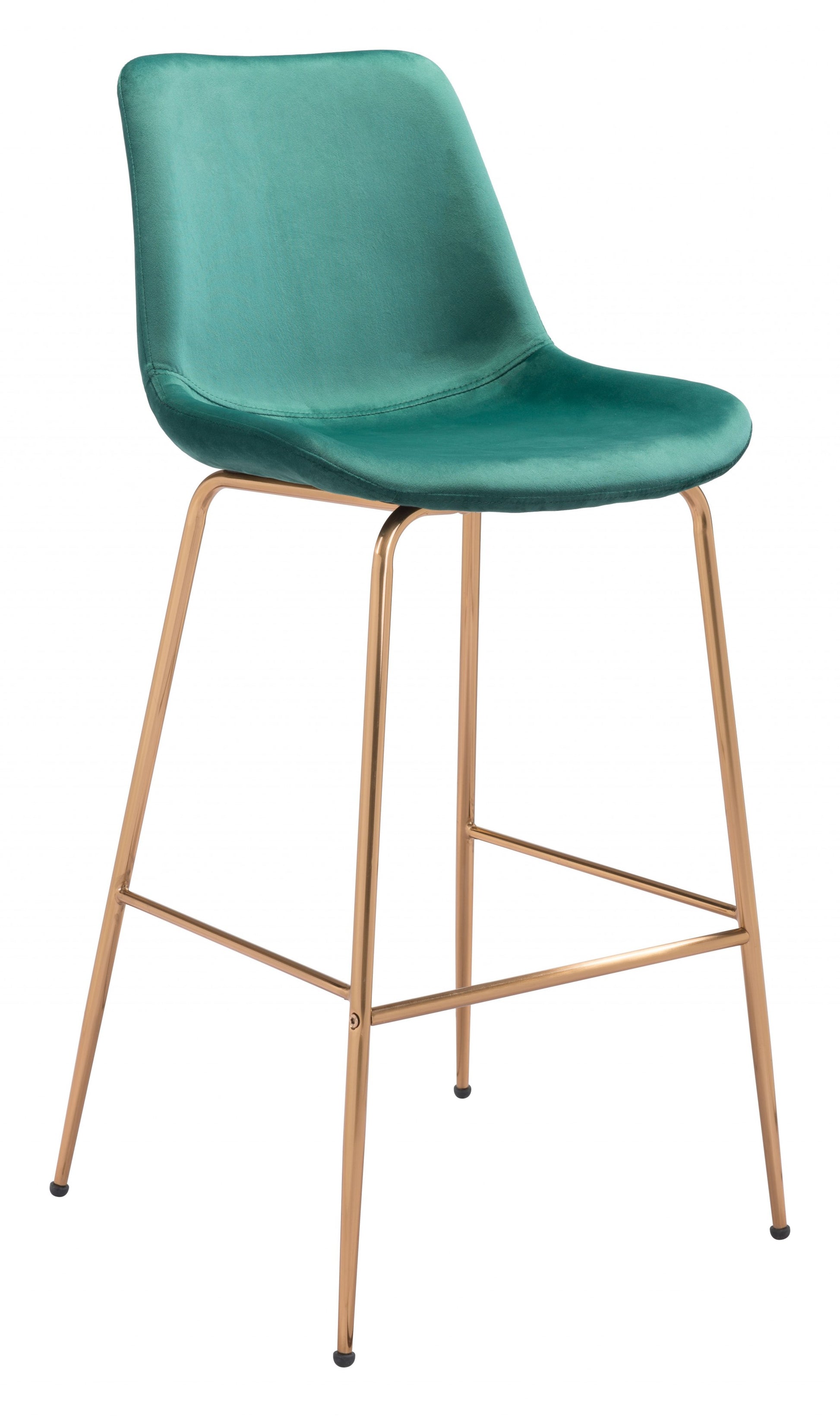 43" Green Steel Low Back Chair With Footrest By Homeroots | Bar Stools | Modishstore