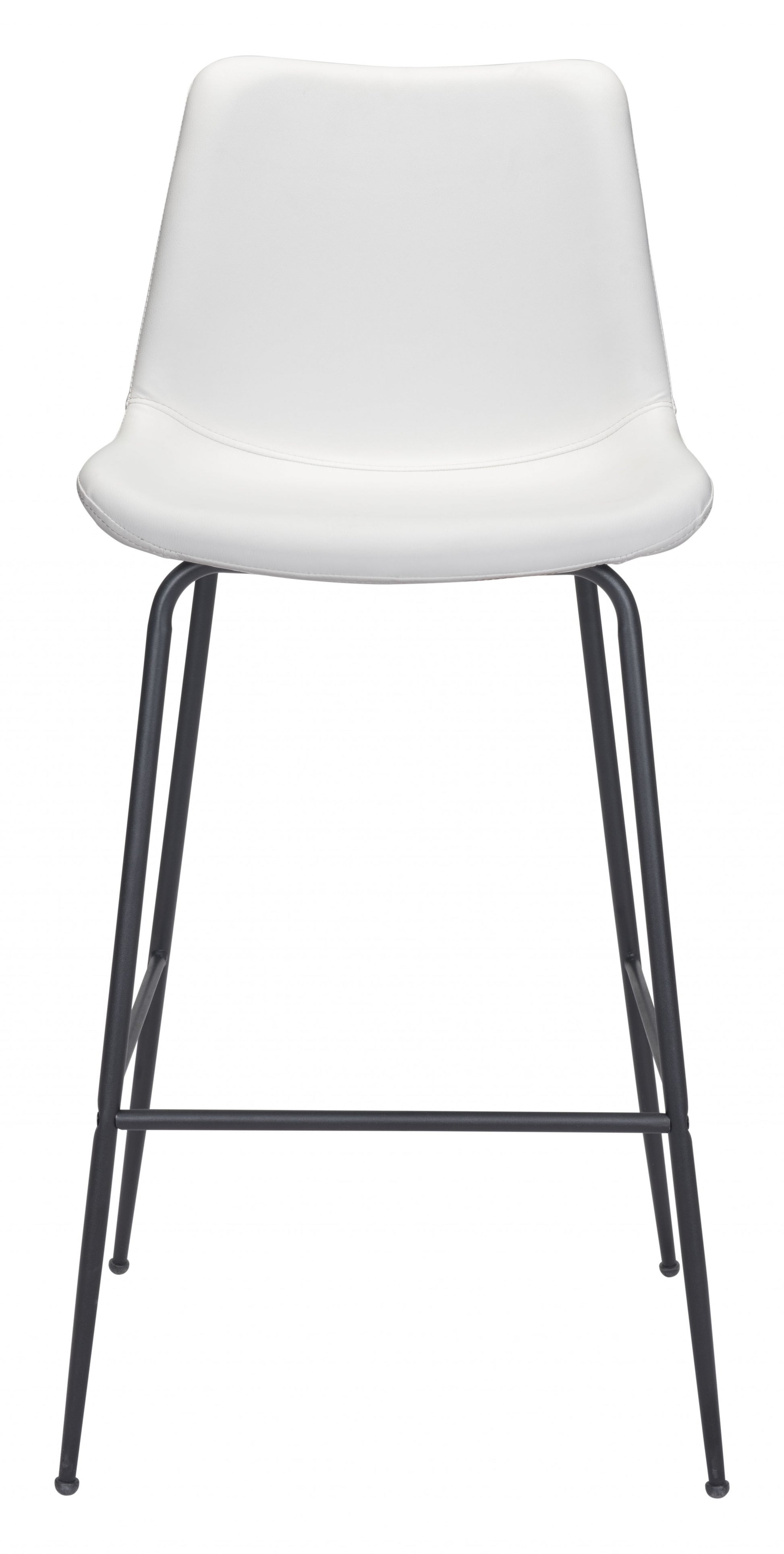 43" White And Black Steel Low Back Bar Height Chair With Footrest By Homeroots | Bar Stools | Modishstore - 3