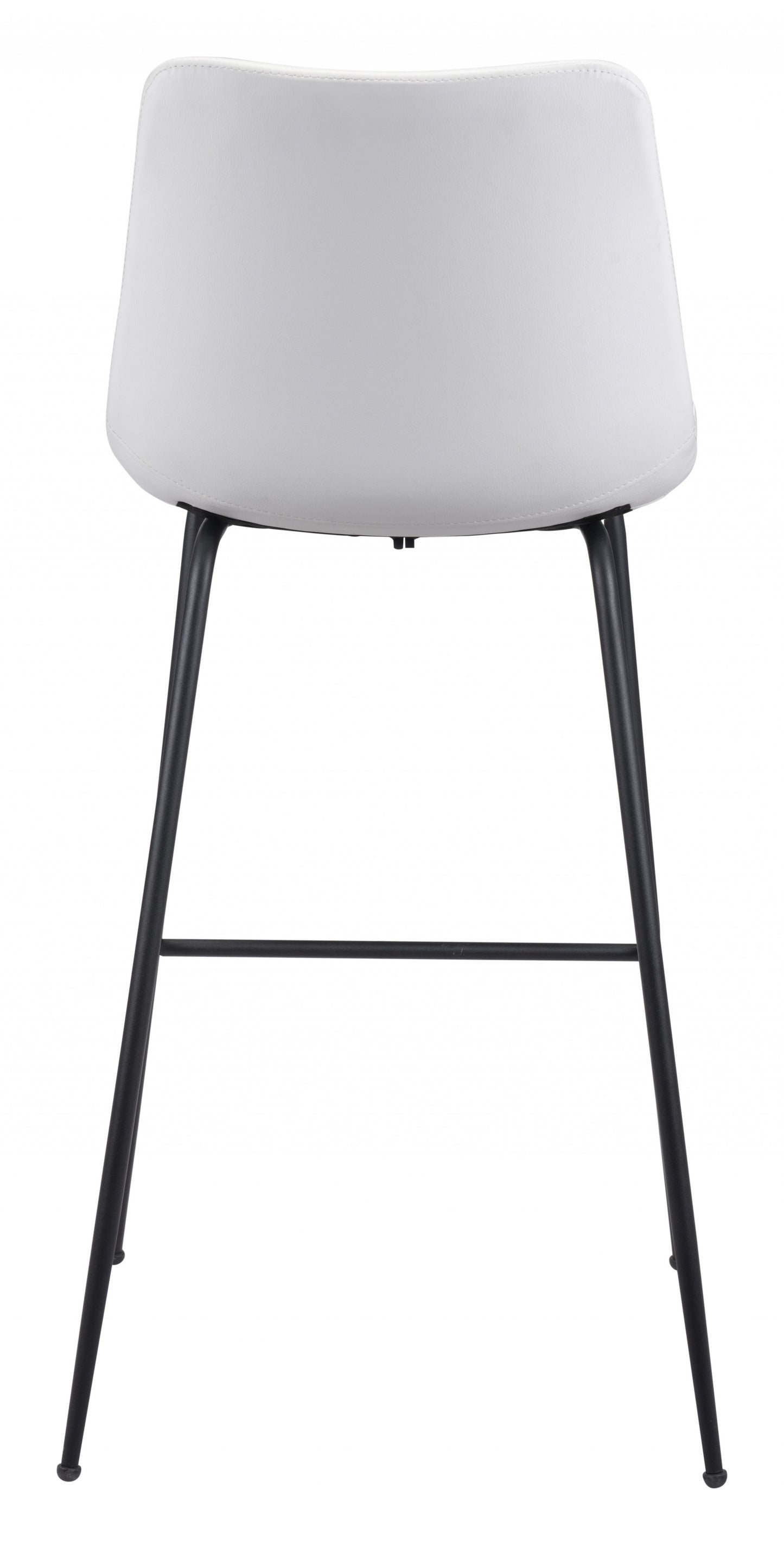 43" White And Black Steel Low Back Bar Height Chair With Footrest By Homeroots | Bar Stools | Modishstore - 4