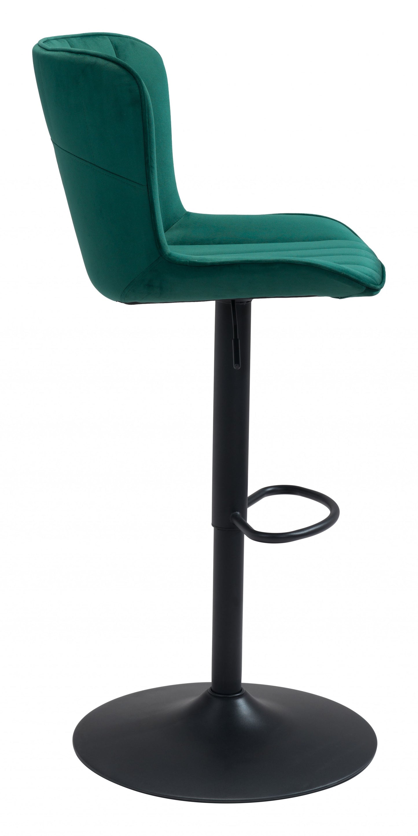 24" Green And Black Steel Swivel Low Back Counter Height Bar Chair With Footrest By Homeroots | Bar Stools | Modishstore - 3