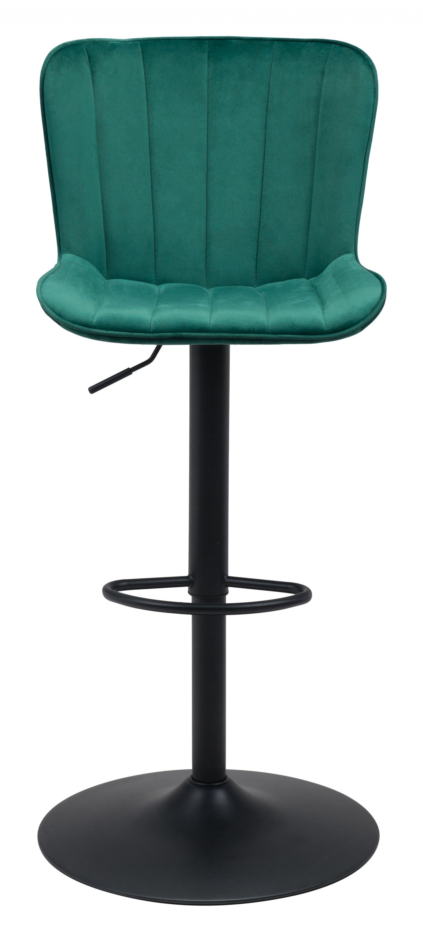 24" Green And Black Steel Swivel Low Back Counter Height Bar Chair With Footrest By Homeroots | Bar Stools | Modishstore - 4