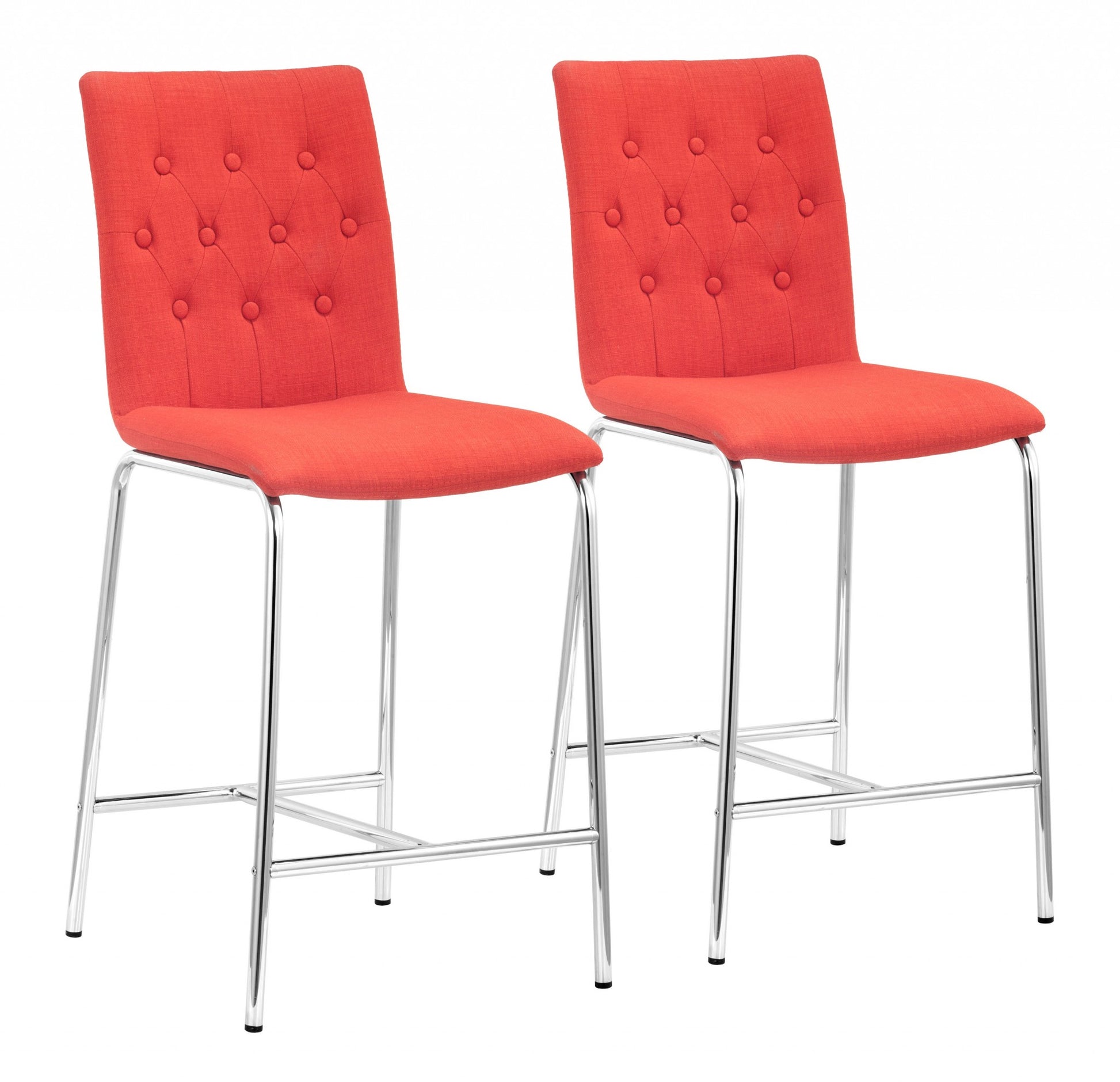 Set Of Two 39" Tangerine Low Back Chairs With Footrest By Homeroots | Bar Stools | Modishstore - 6