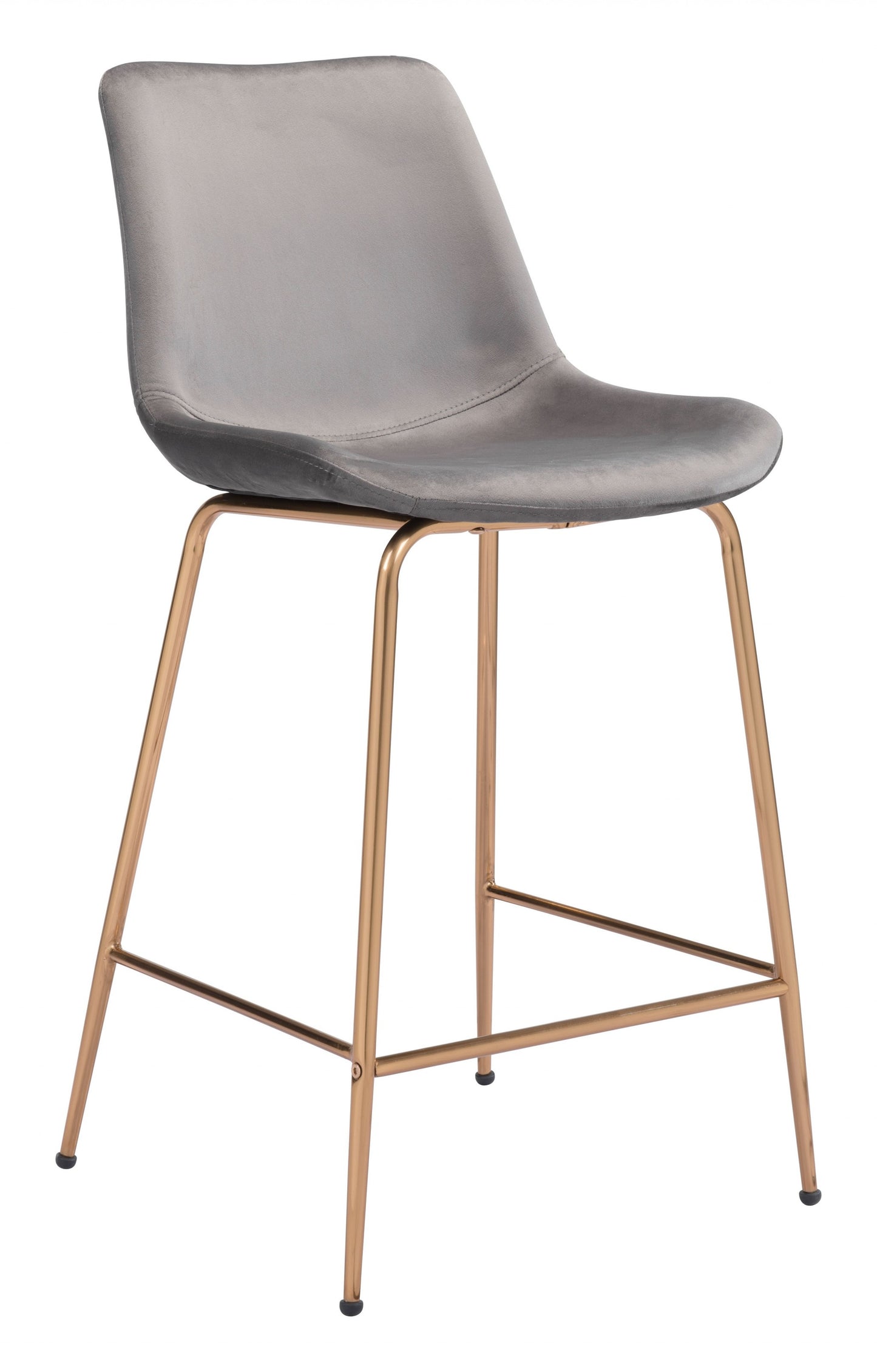 39" Gray Steel Low Back Chair With Footrest By Homeroots | Bar Stools | Modishstore