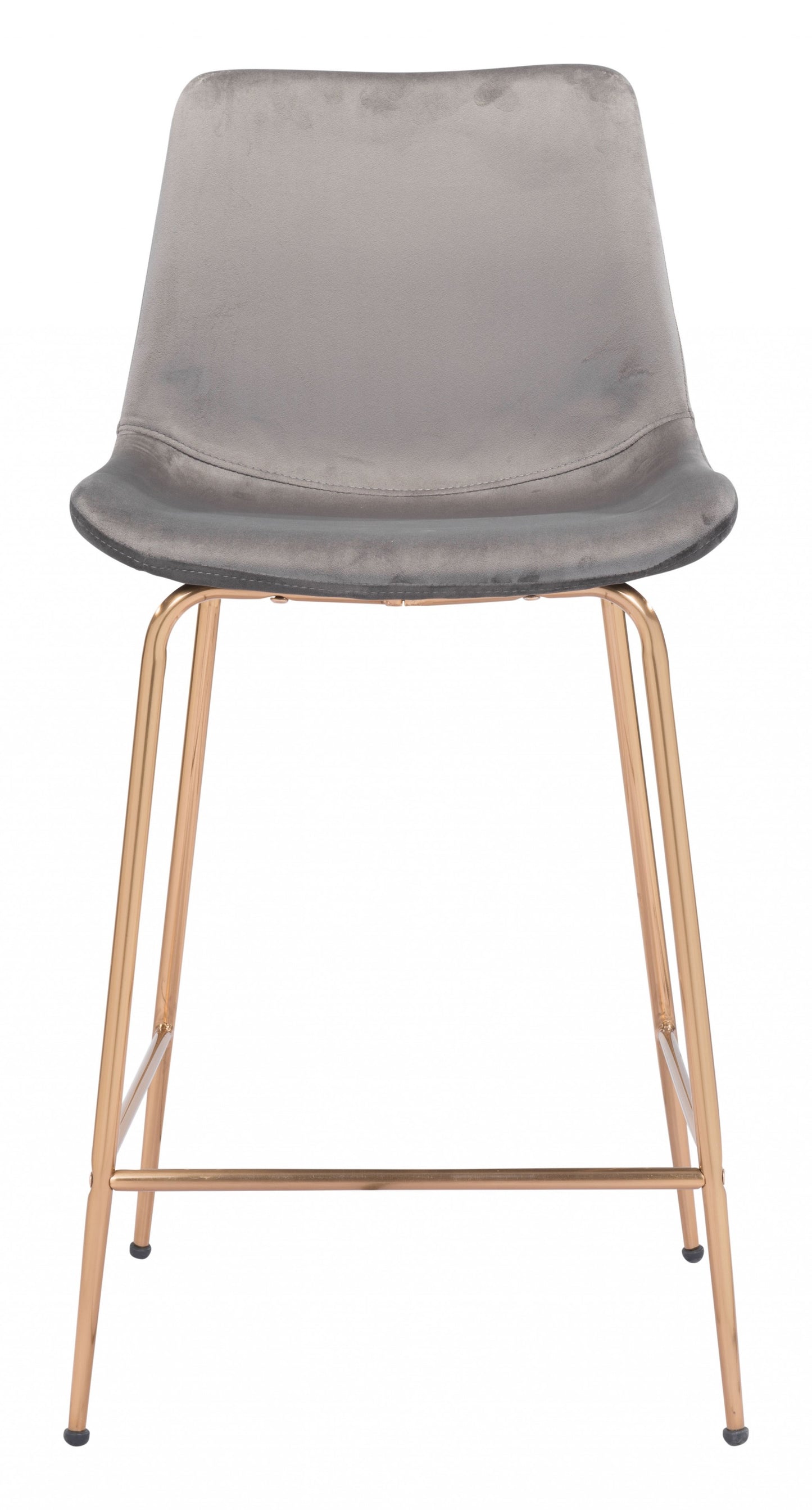 39" Gray Steel Low Back Chair With Footrest By Homeroots | Bar Stools | Modishstore - 4