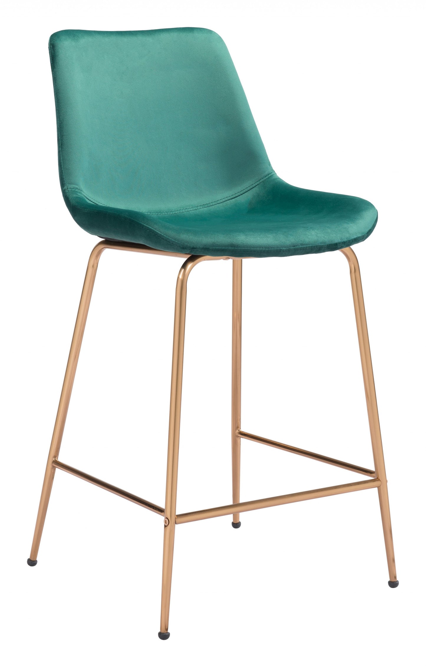 39" Green Steel Low Back Chair With Footrest By Homeroots | Bar Stools | Modishstore