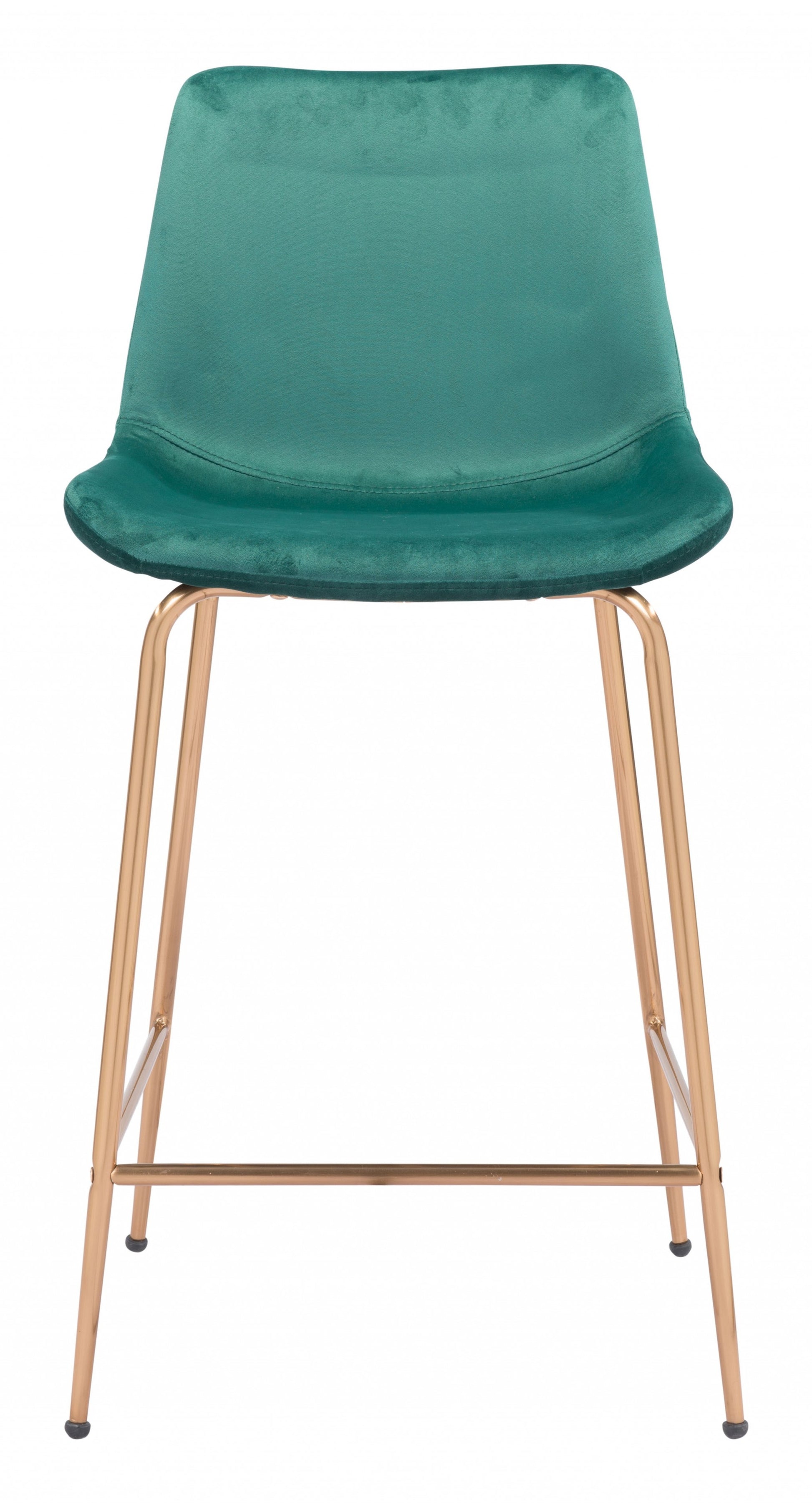 39" Green Steel Low Back Chair With Footrest By Homeroots | Bar Stools | Modishstore - 4