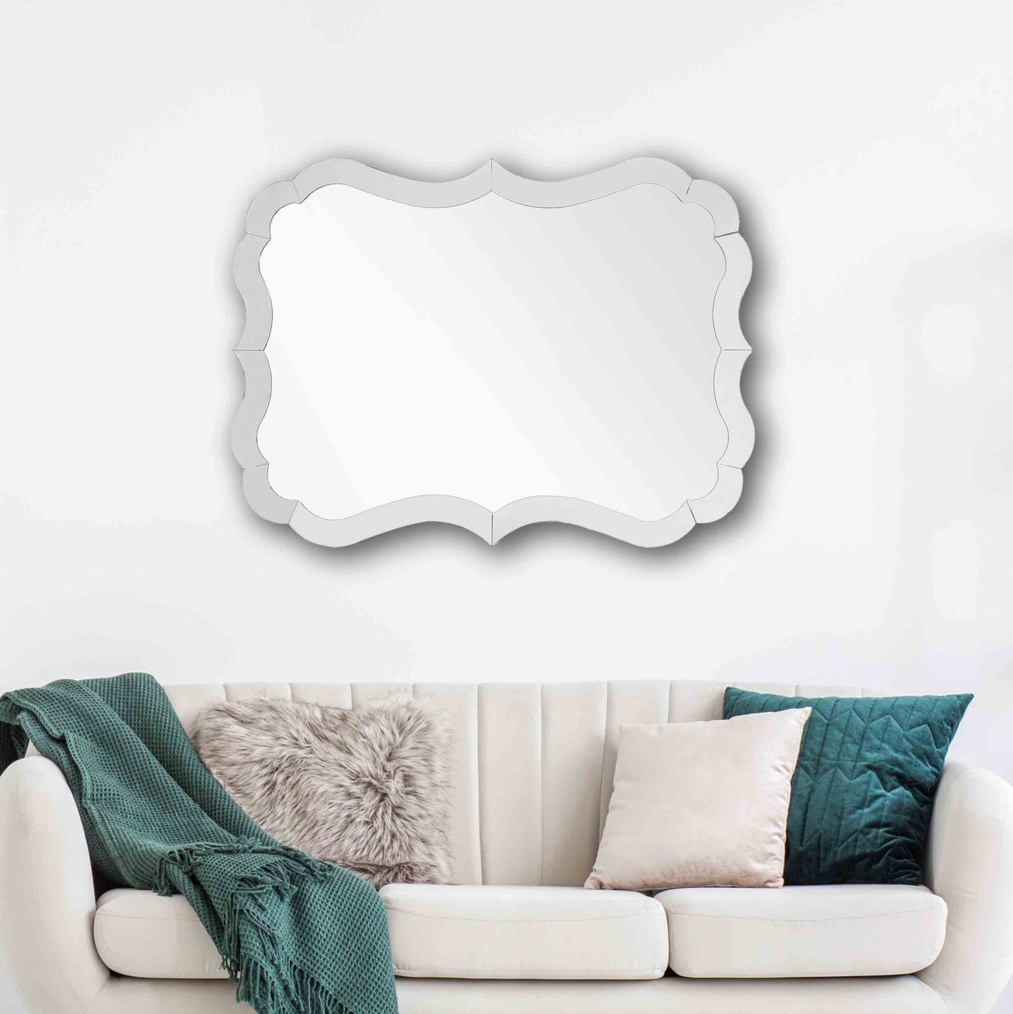 Scalloped Frameless Wall Mirror By Homeroots | Mirrors | Modishstore