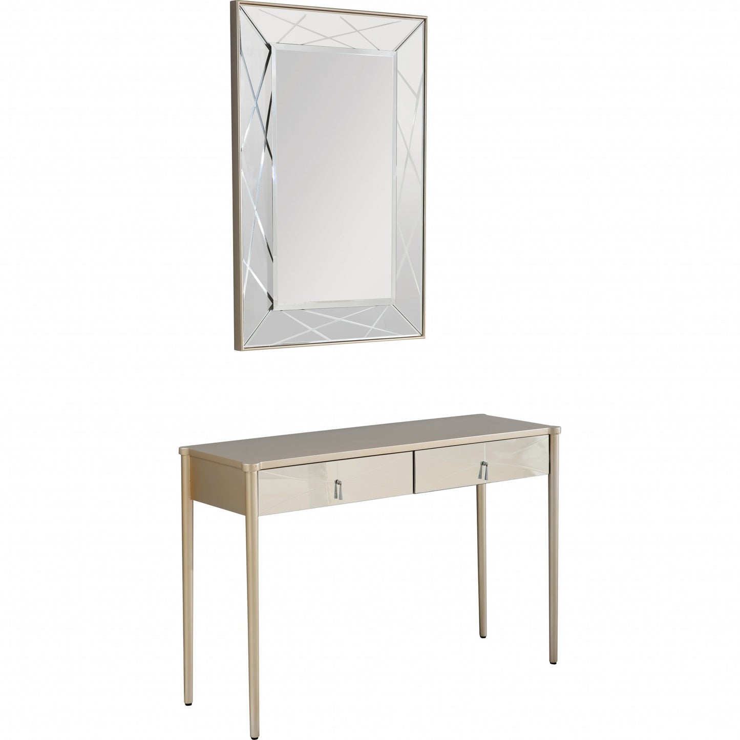 Champagne Finish Mirror and Console Table By Homeroots - 396817 | Console Tables | Modishstore - 5