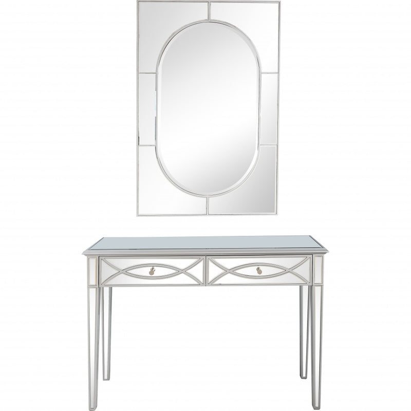 Silver Glass Mirror and Console Table By Homeroots | Console Tables | Modishstore