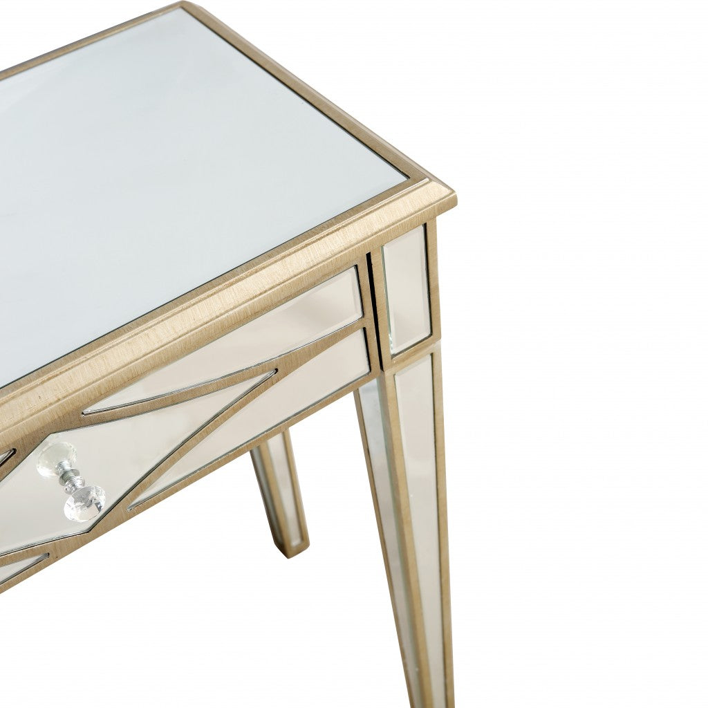 Champagne Finish Console Mirror Table By Homeroots | Console Tables | Modishstore - 9