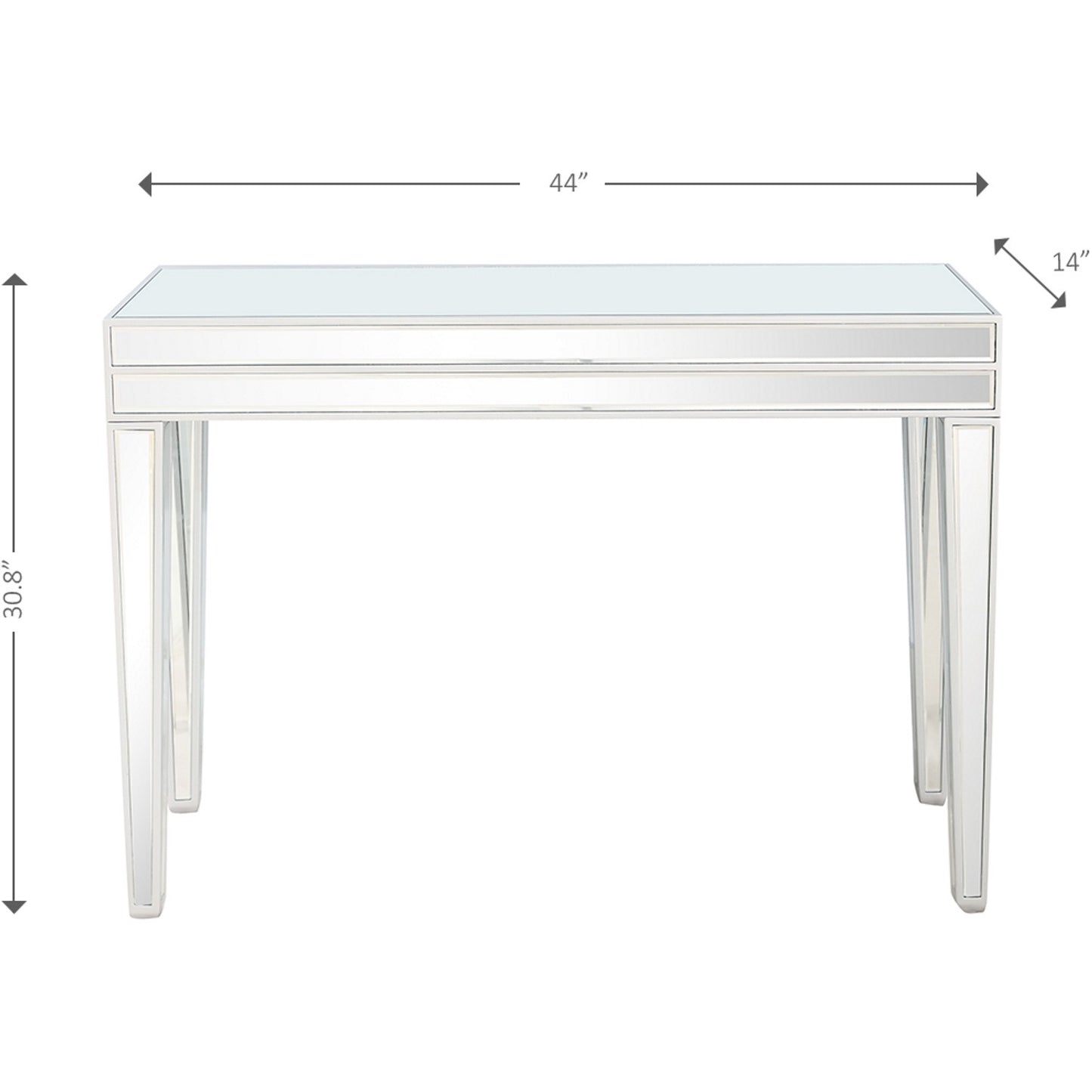 Clear Glass Mirror Console Table By Homeroots | Console Tables | Modishstore - 2