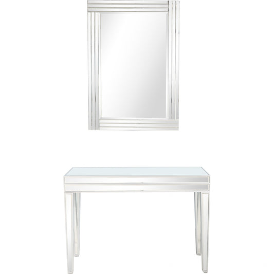 Modern Mirrored Console Table and Mirror Set By Homeroots