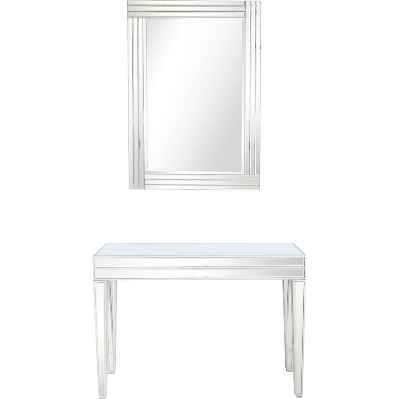 Modern Mirrored Console Table and Mirror Set By Homeroots | Console Tables | Modishstore