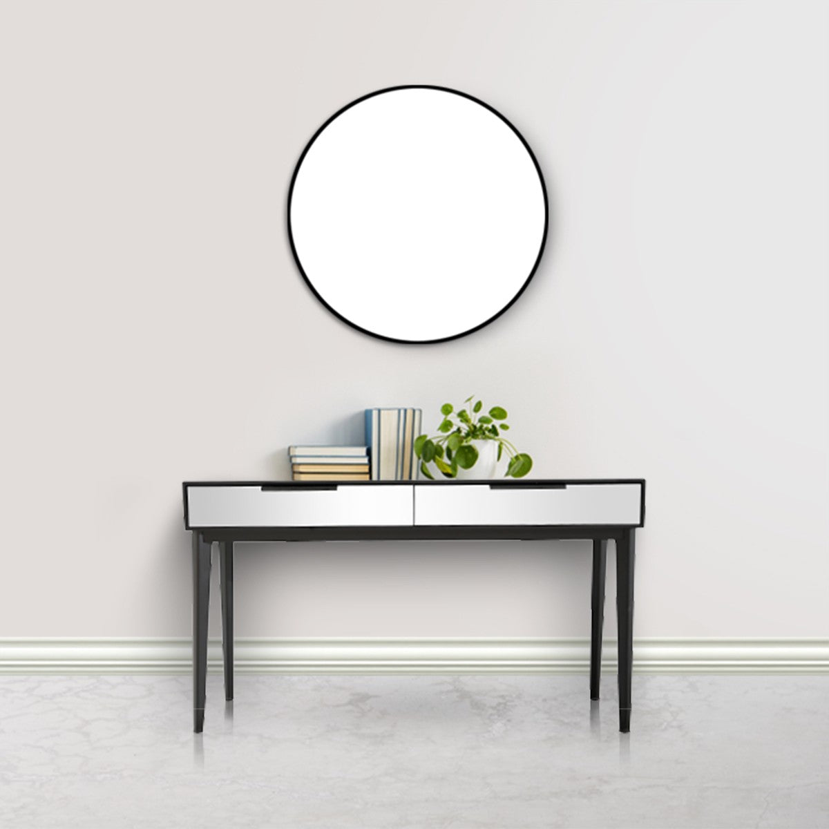 Smokey Grey Mirror and Console Table By Homeroots | Console Tables | Modishstore - 3