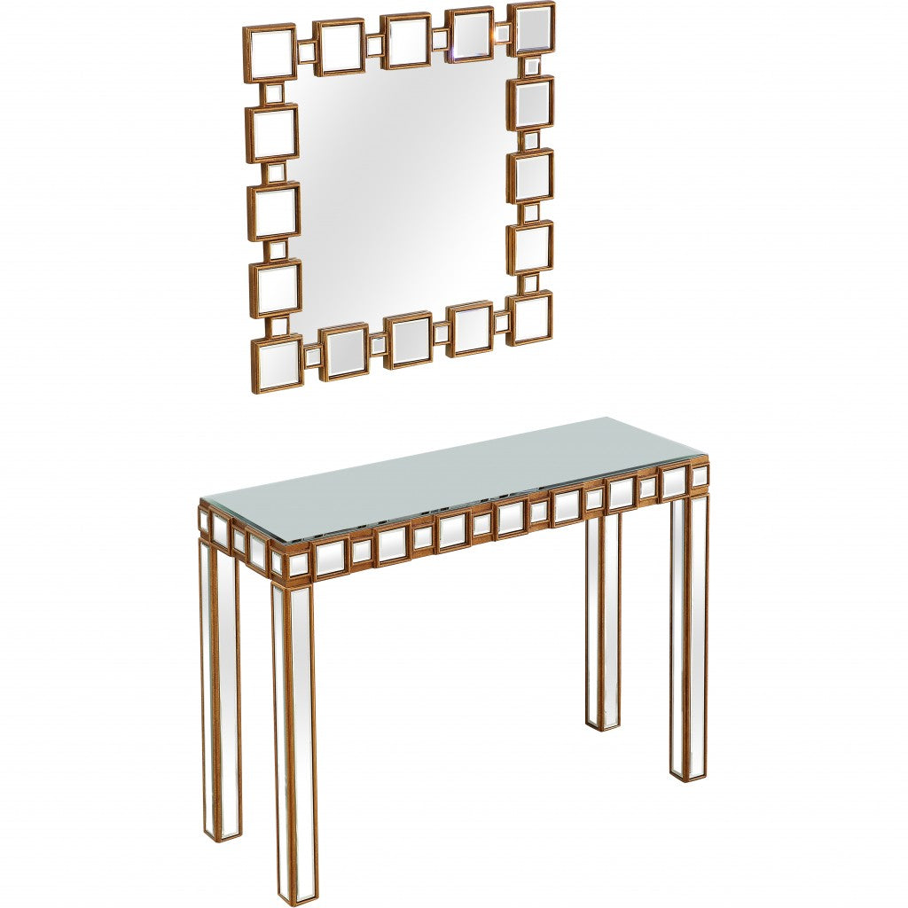 Square Reflective Mirror and Console Table By Homeroots | Console Tables | Modishstore - 6