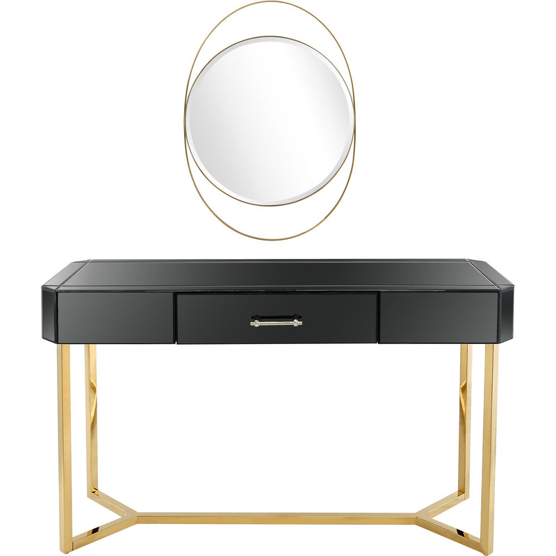 Black and Gold Mirror and Console Table By Homeroots | Console Tables | Modishstore