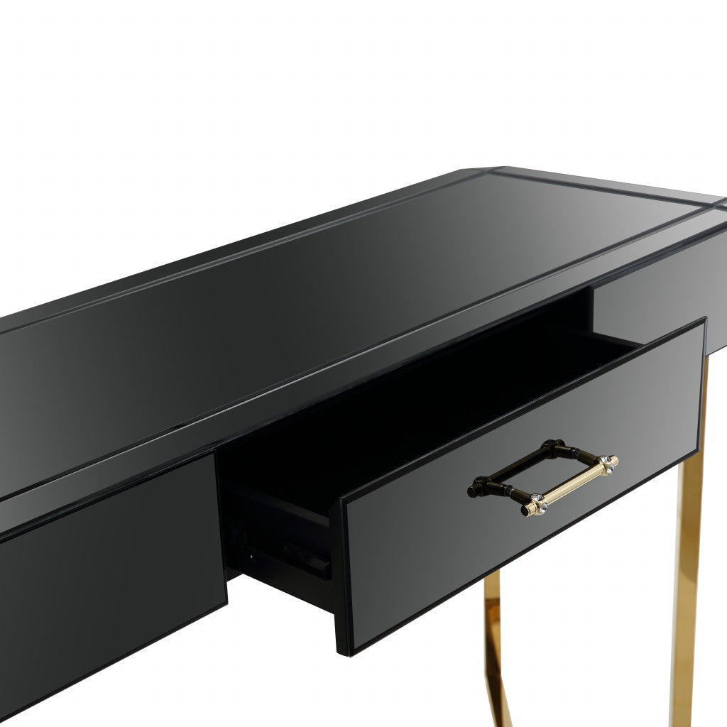 Black and Gold Mirror and Console Table By Homeroots | Console Tables | Modishstore - 6