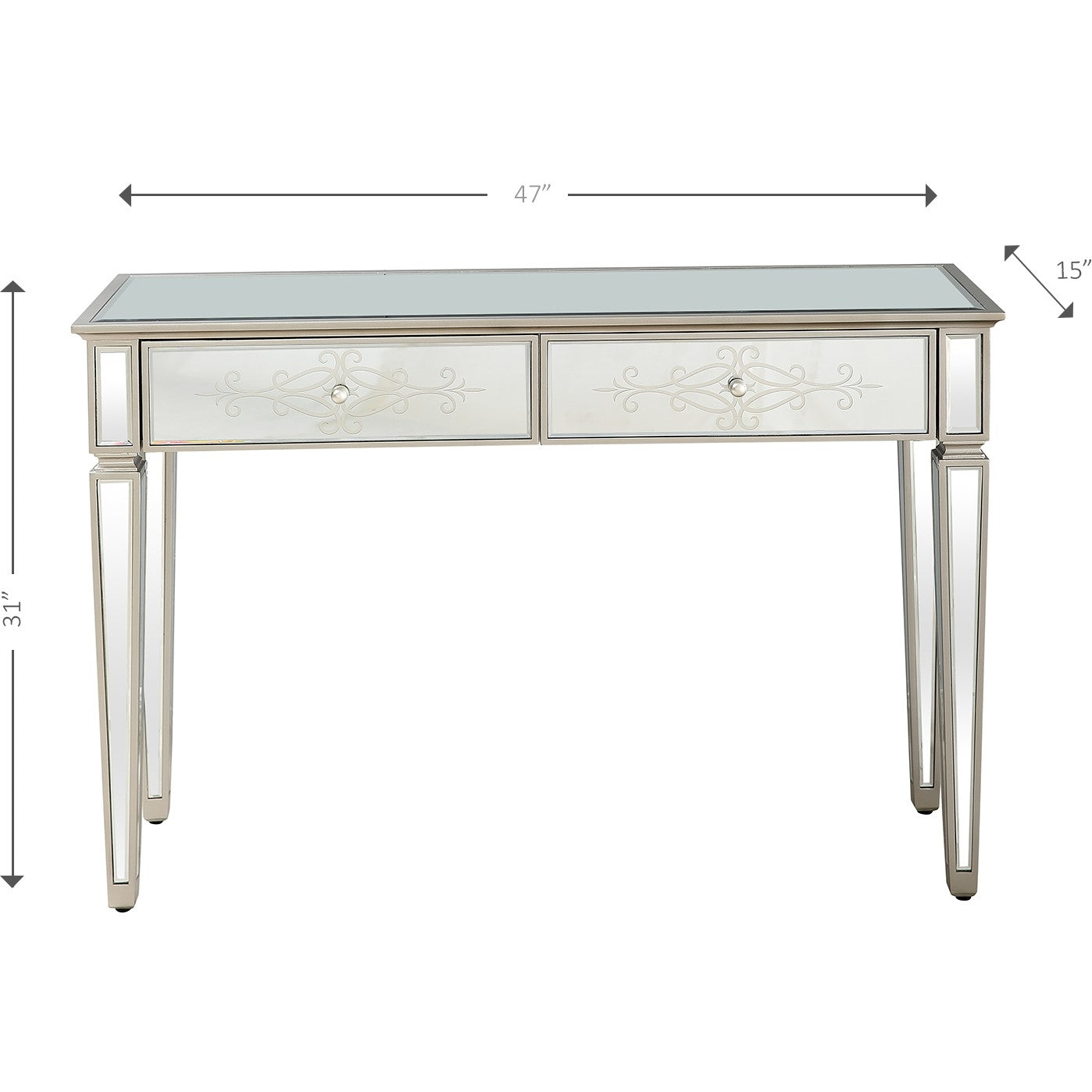 Antiqued Etch Console Table By Homeroots | Console Tables | Modishstore - 3