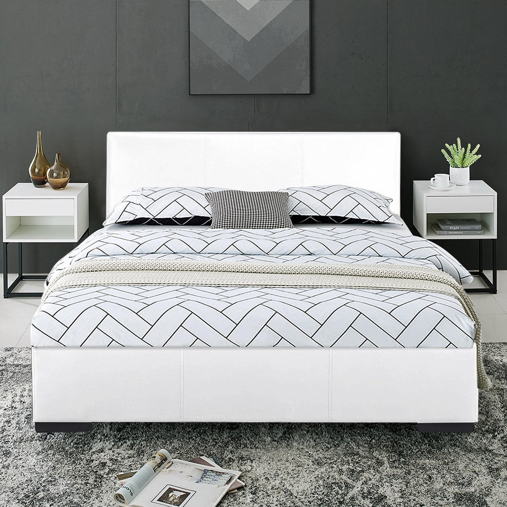 White Platform Twin Bed By Homeroots | Beds | Modishstore