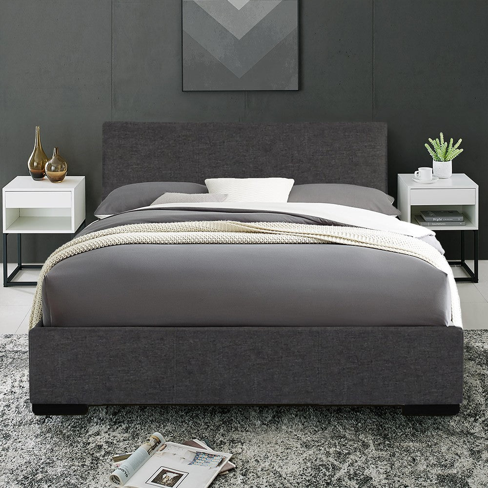 Grey Platform Queen Bed By Homeroots | Beds | Modishstore