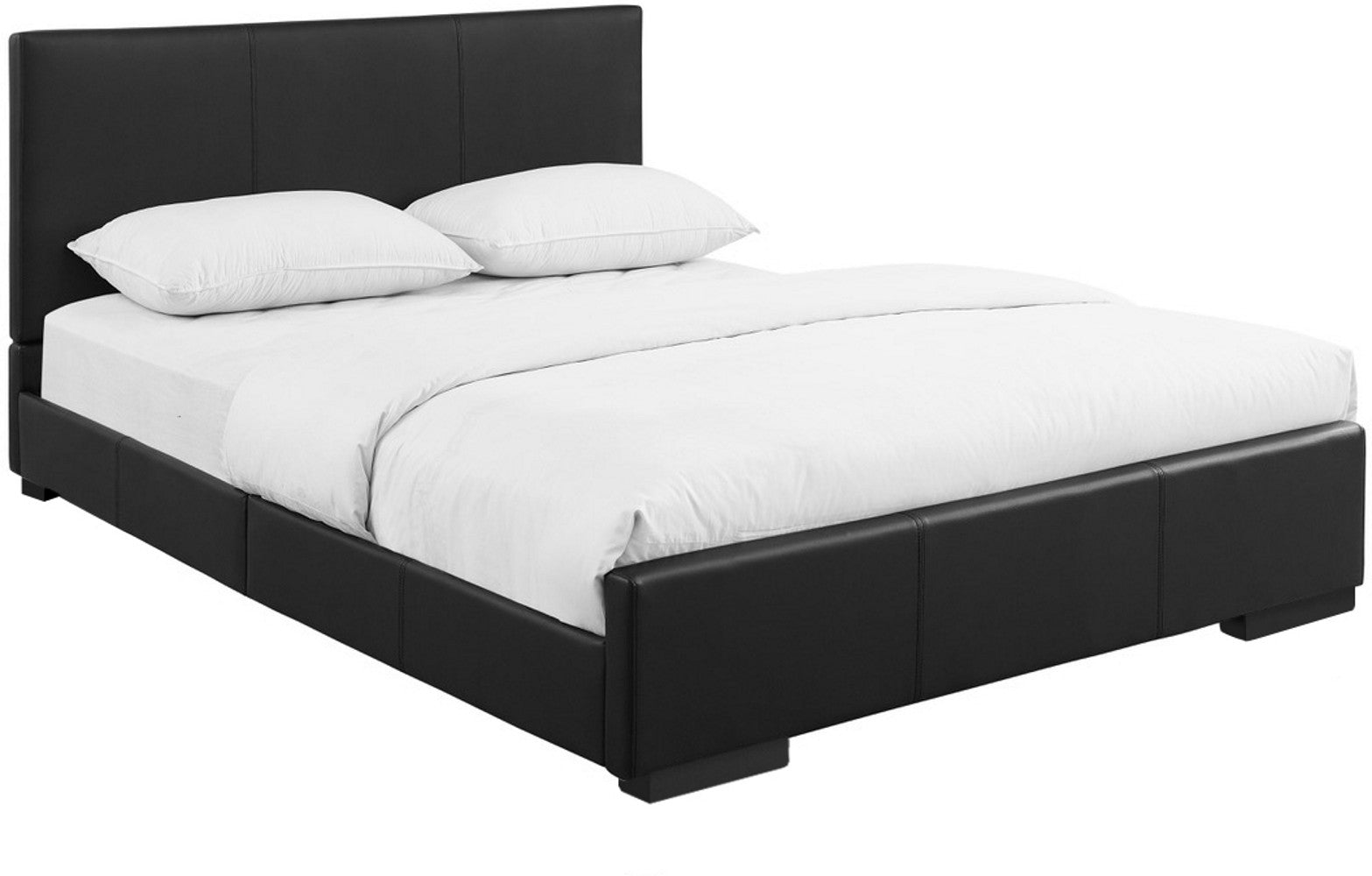 Black Upholstered King Platform Bed By Homeroots | Beds | Modishstore - 3