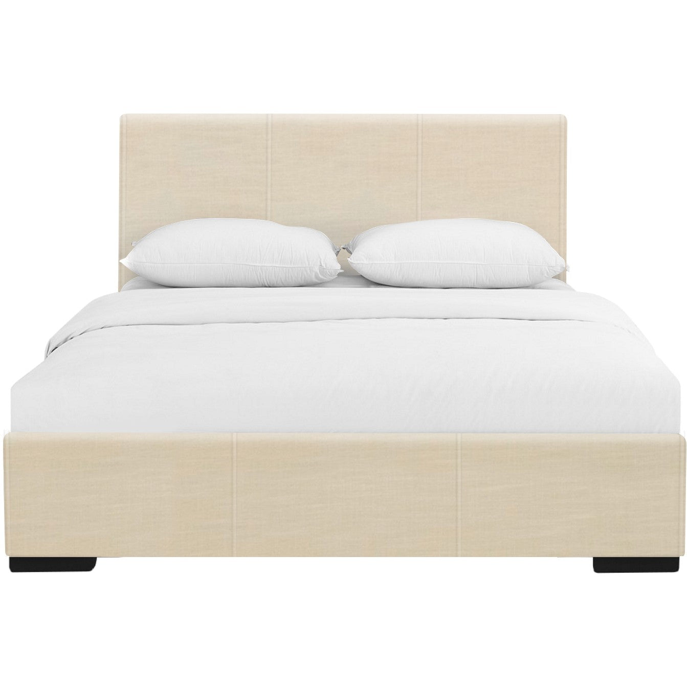 Beige Upholstered Twin Platform Bed By Homeroots | Beds | Modishstore - 2