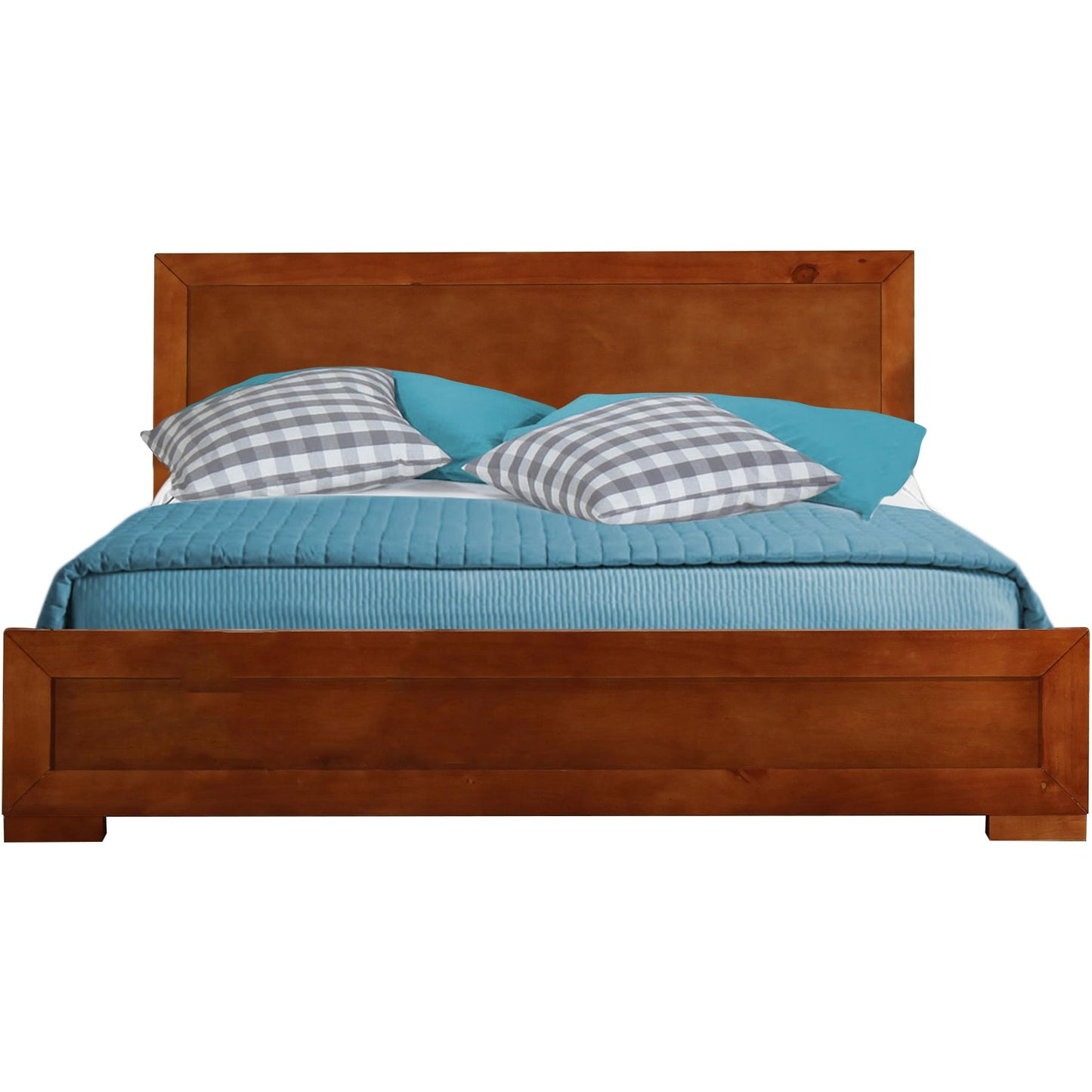 Cherry Wood Twin Platform Bed By Homeroots - 397087 | Beds | Modishstore - 2