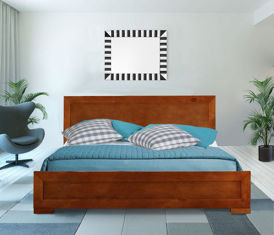 Cherry Wood Twin Platform Bed By Homeroots - 397087 | Beds | Modishstore