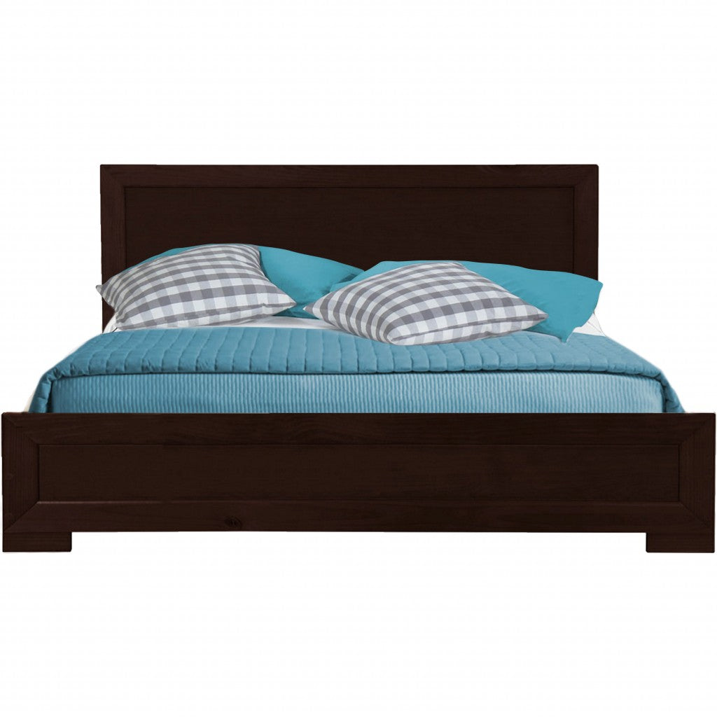 Espresso Wood Twin Platform Bed By Homeroots - 397091 | Beds | Modishstore - 2