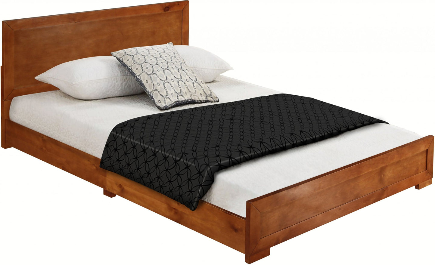 Cherry Wood Twin Platform Bed By Homeroots - 397095 | Beds | Modishstore - 3