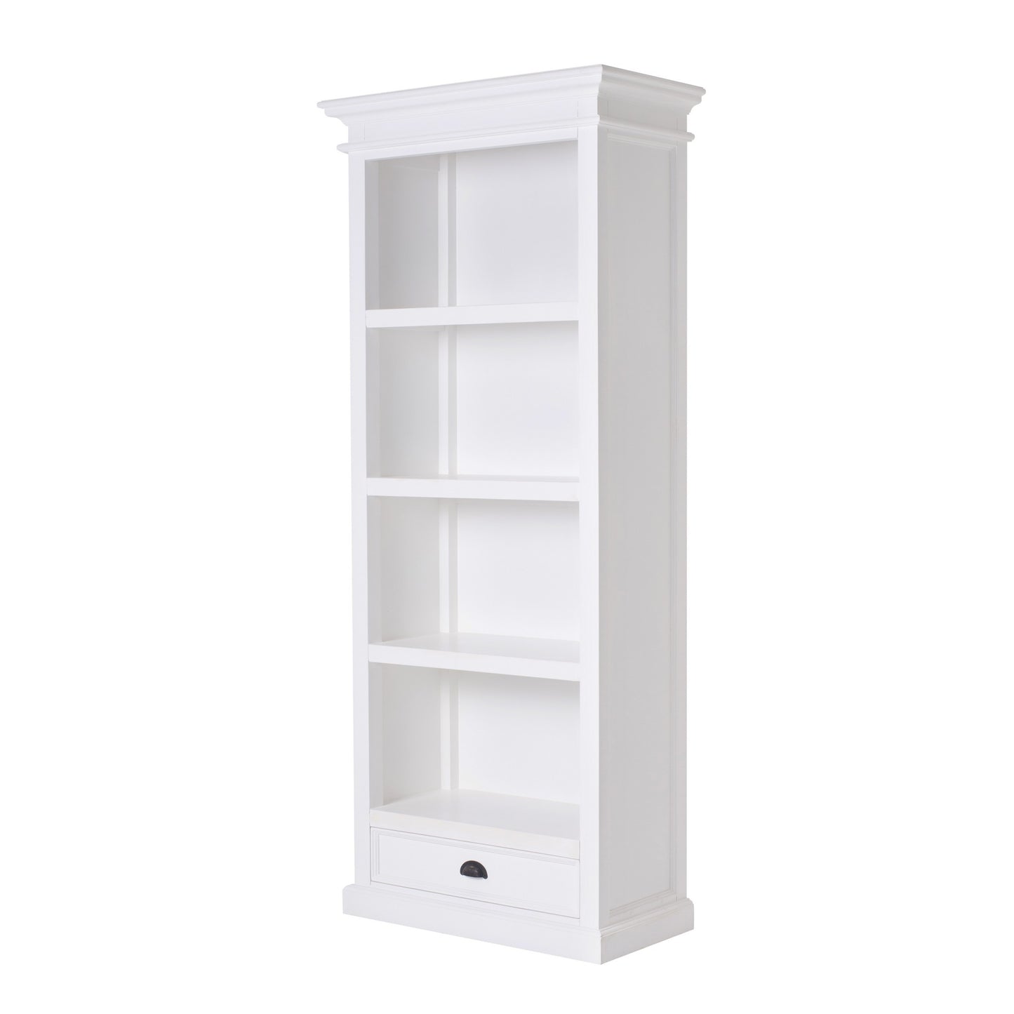 Classic White Bookcase With One Drawer By Homeroots | Bookcases | Modishstore - 2