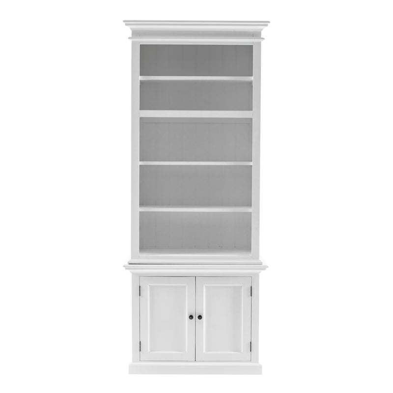 Classic White Single Bay Hutch Unit By Homeroots | Bookcases | Modishstore