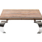 39" Steel And Reclaimed Wood Contemporary Square Coffee Table By Homeroots