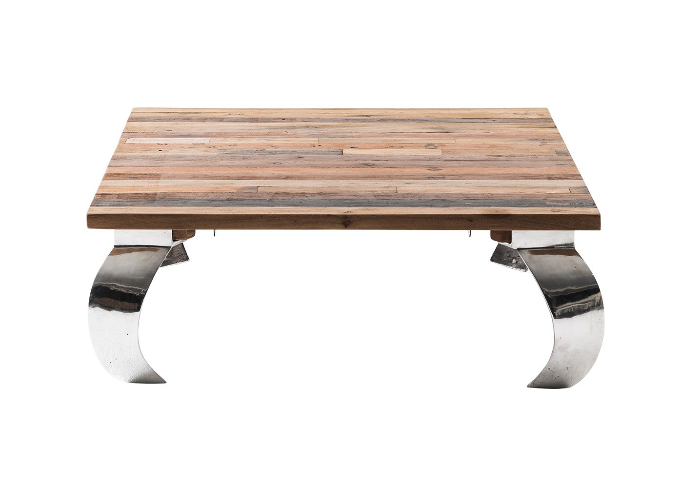 39" Steel And Reclaimed Wood Contemporary Square Coffee Table By Homeroots