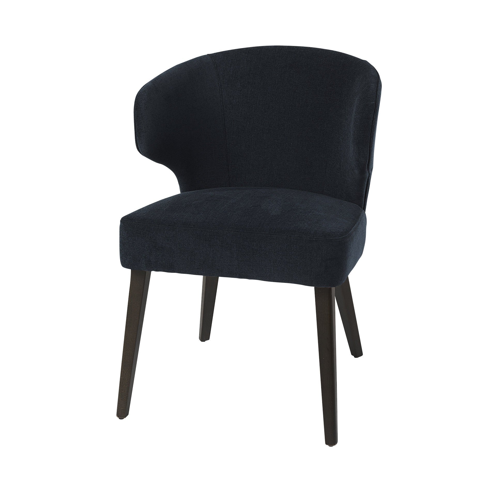 Dark Navy And Black Mid Century Wingback Dining Chair By Homeroots | Dining Chairs | Modishstore - 3