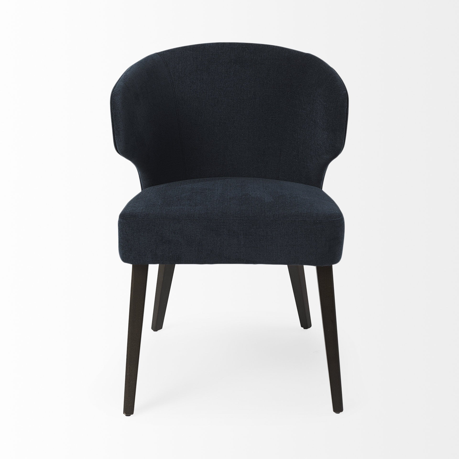 Dark Navy And Black Mid Century Wingback Dining Chair By Homeroots | Dining Chairs | Modishstore - 4