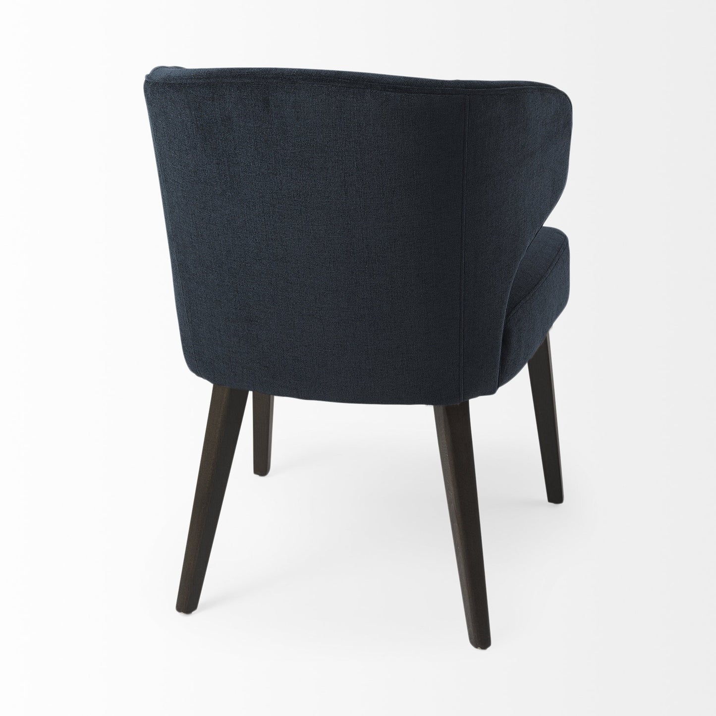 Dark Navy And Black Mid Century Wingback Dining Chair By Homeroots | Dining Chairs | Modishstore - 7