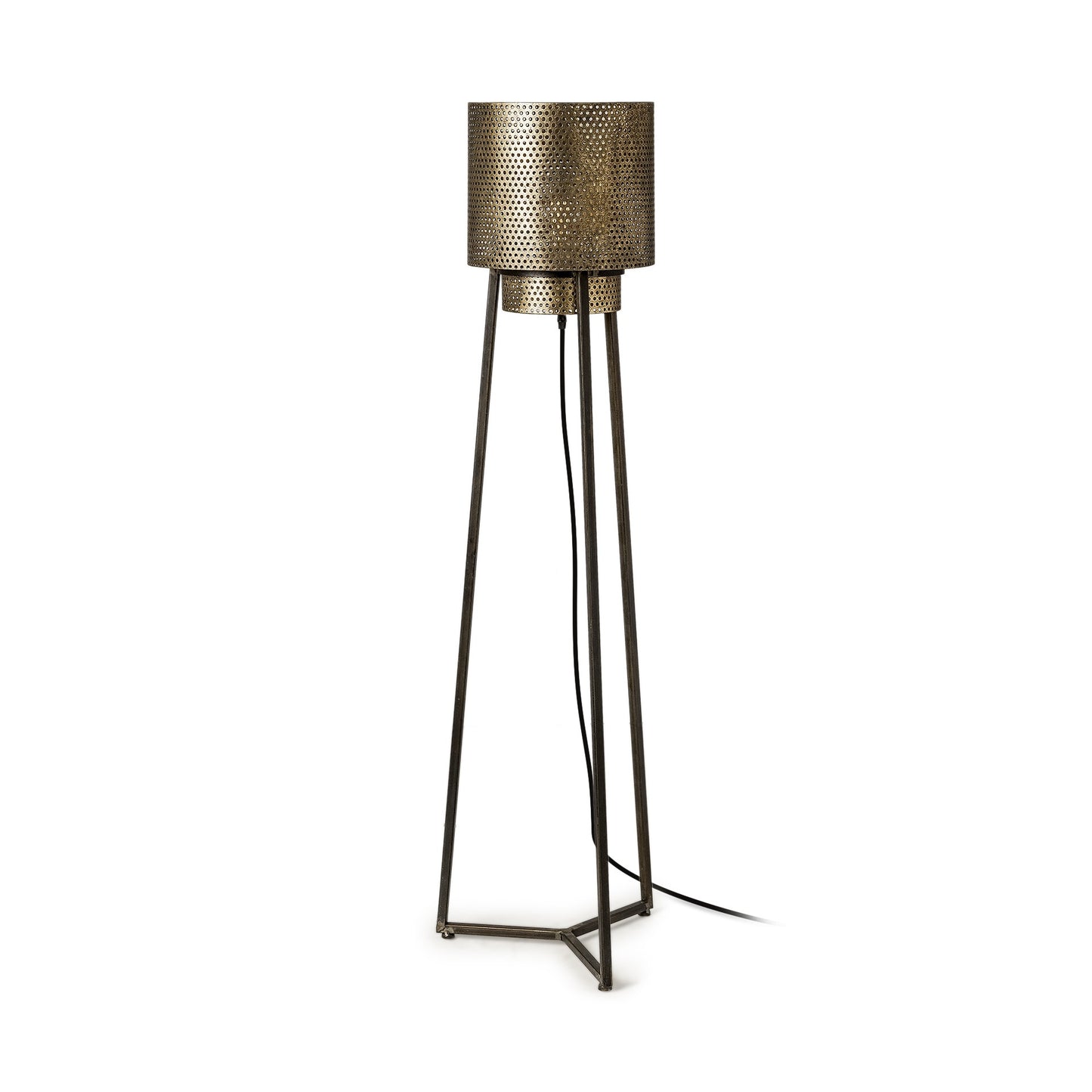 Gold Textured Tripod Floor Lamp By Homeroots | Floor Lamps | Modishstore - 2