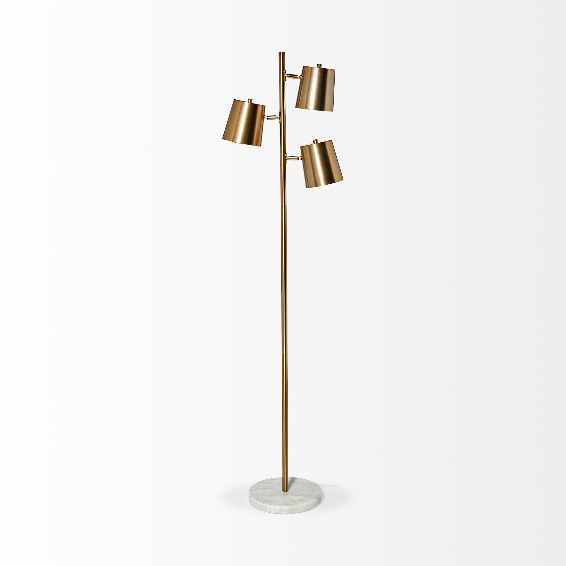 Marble Base Gold Floor Lamp By Homeroots | Floor Lamps | Modishstore - 4