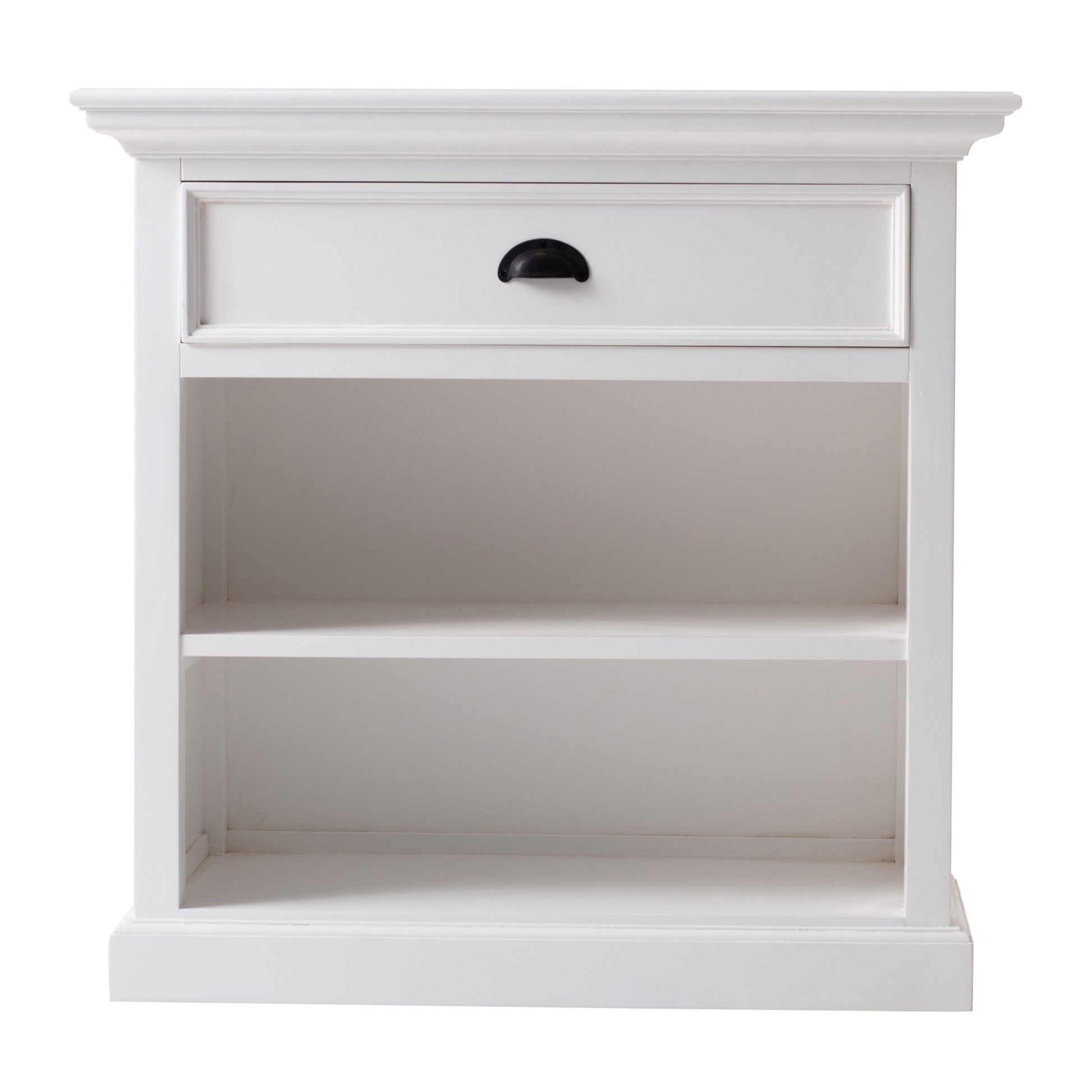 Classic White Large Nightstand With Shelves By Homeroots | Nightstands | Modishstore - 3