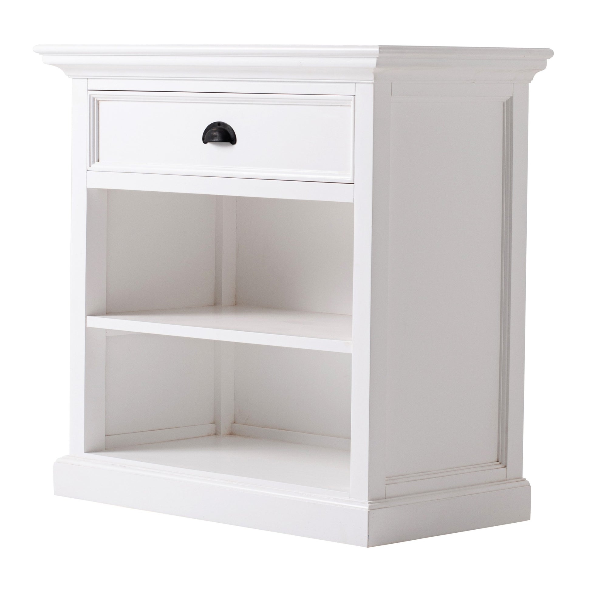 Classic White Large Nightstand With Shelves By Homeroots | Nightstands | Modishstore - 4