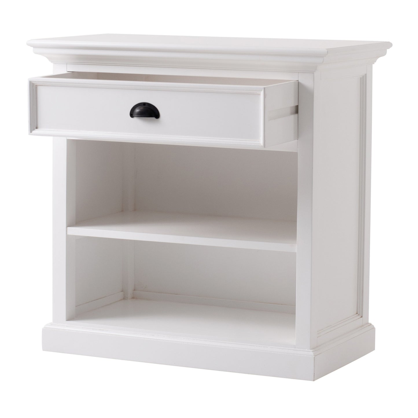 Classic White Large Nightstand With Shelves By Homeroots | Nightstands | Modishstore - 5