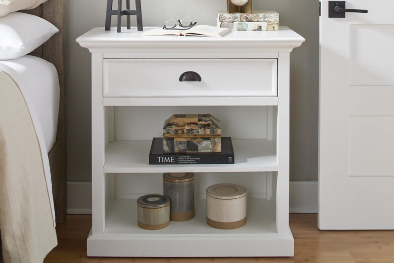 Classic White Large Nightstand With Shelves By Homeroots | Nightstands | Modishstore