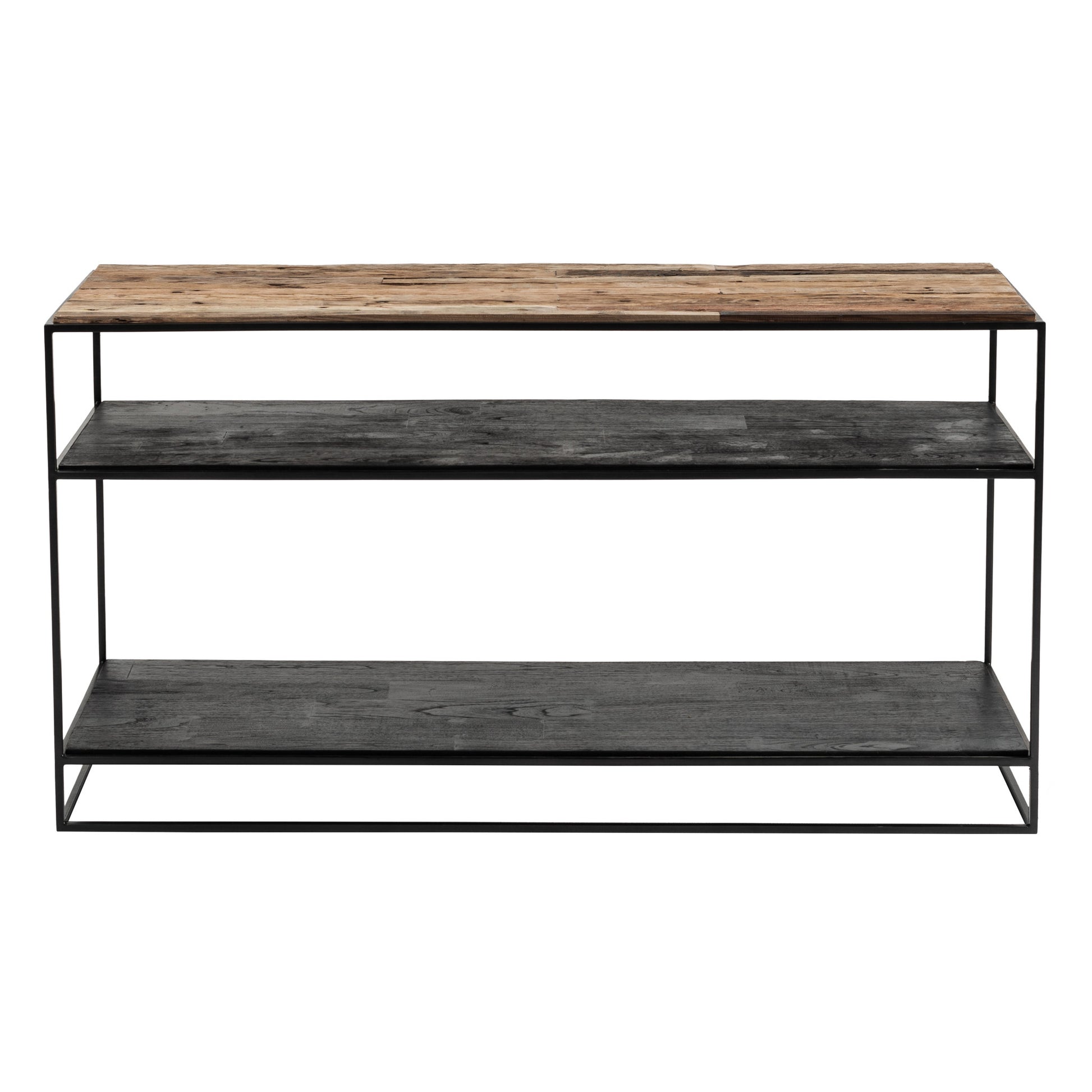 55" Natural and Black Frame Console Table With Storage By Homeroots | Console Tables | Modishstore