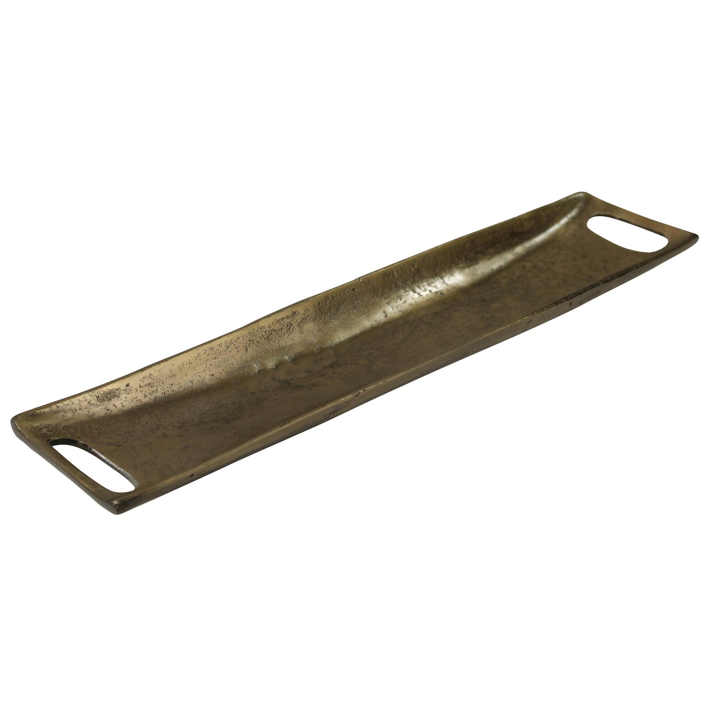 Jumbo Gold Metal Boat Shaped Tray By Homeroots | Trays | Modishstore - 2