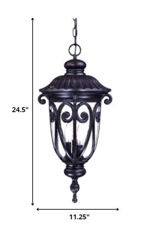 Naples 3-Light Marbelized Mahogany Hanging Light By Homeroots | Chandeliers | Modishstore - 5