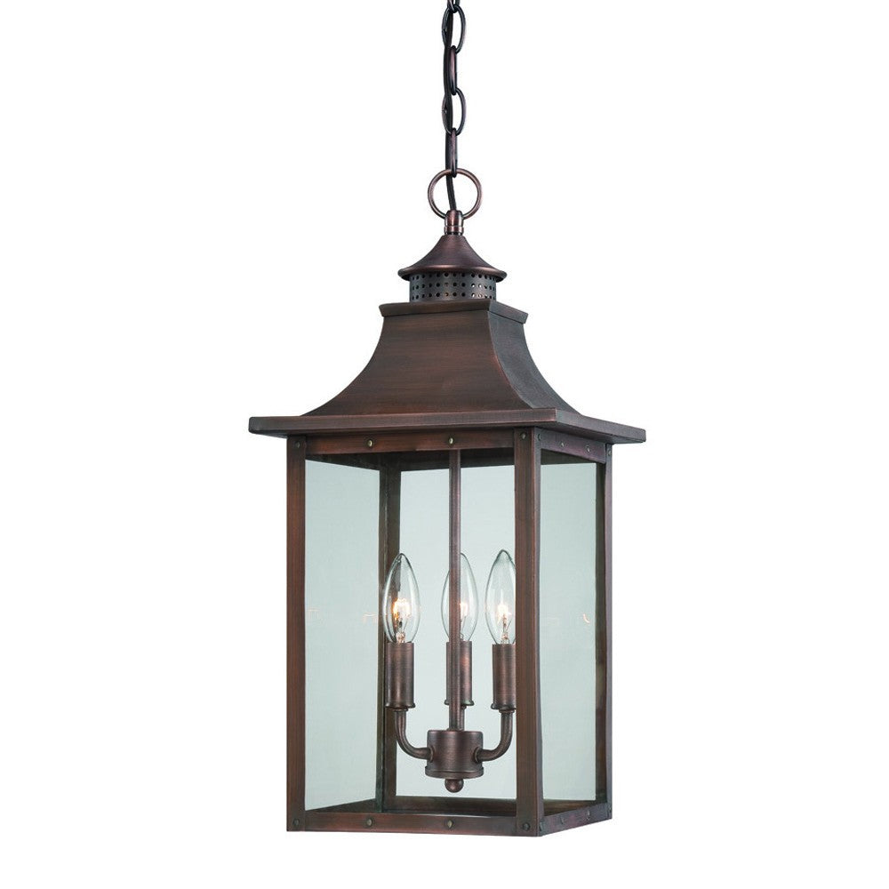 St. Charles 3-Light Acopper Patina Hanging Light By Homeroots | Chandeliers | Modishstore