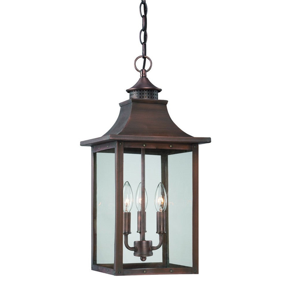 St. Charles 3-Light Acopper Patina Hanging Light By Homeroots | Chandeliers | Modishstore - 2